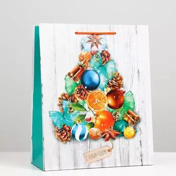 Пакет подарочный "Ёлочка", 26 х 32 х 12 см