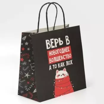 Пакет подарочный «Как лох», 22 22 11 см