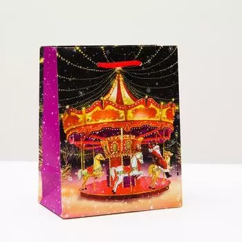 Пакет подарочный "Карусель", 11,5 х 14,5 х 6,5 см