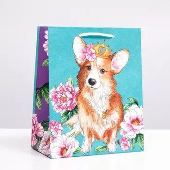 Пакет подарочный "Корги" 18 х 22,3 х 10 см