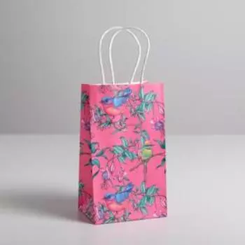 Пакет подарочный крафт «С 8 марта», 12 × 21 × 9 см