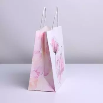 Пакет подарочный крафт, упаковка, «8 марта», 22 х 25 х 12 см