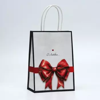 Пакет подарочный крафтовый «С любовью» 15218 см, 120 г/м