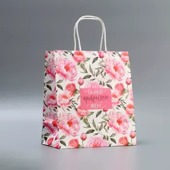 Пакет подарочный крафтовый, упаковка, «Самого прекрасного», 22 х 25 х 12