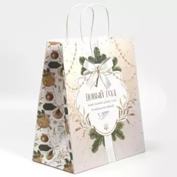 Пакет подарочный крафтовый «Золото», 28 32 15 см