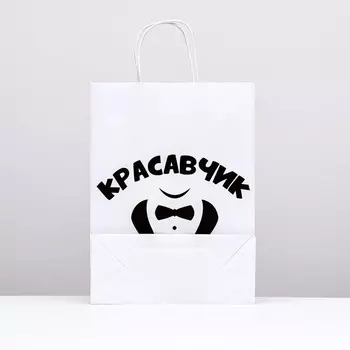 Пакет подарочный «Красавчик», 24 х 10 х 32 см 1 шт
