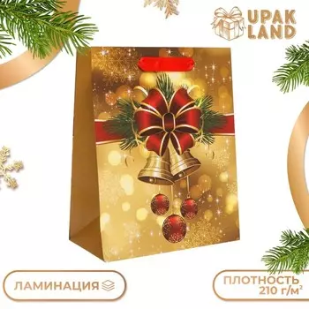 Пакет подарочный новогодний ламинированный «Бантик»,182310 см