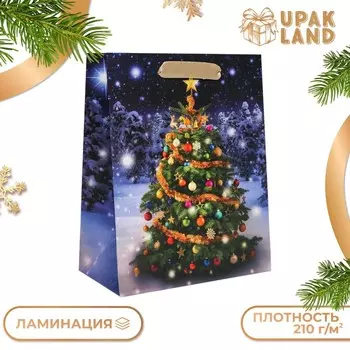 Пакет подарочный новогодний ламинированный «Ёлочка»,182310 см