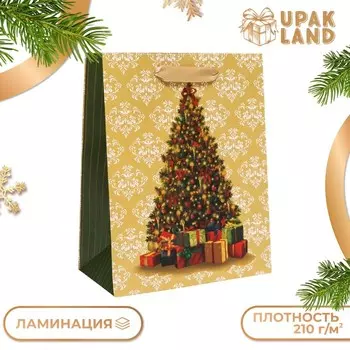 Пакет подарочный новогодний ламинированный «Ёлочка с подарками»,182310 см
