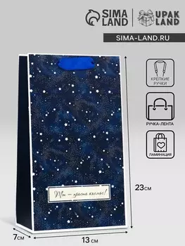 Пакет подарочный ламинированный «Космос», 13237 см