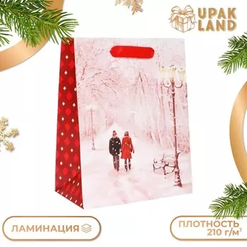 Пакет подарочный новогодний ламинированный «Парочка»,182310 см