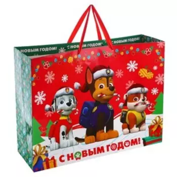 Пакет подарочный "Новый год" 61х46х20 см, Щенячий патруль