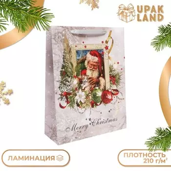 Пакет подарочный новогодний ламинированный «Санта», 314011.5 см
