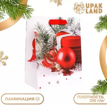 Пакет подарочный новогодний ламинированный «Шарики», 182310 см