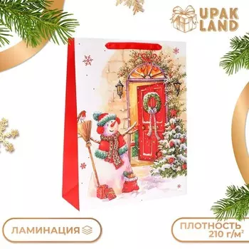 Пакет подарочный, ламинированный, «Снеговик»,314011.5 см