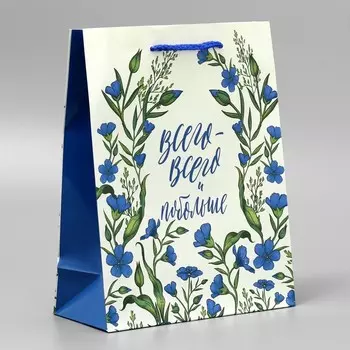 Пакет подарочный ламинированный, упаковка, «Всего-всего», MS 18 х 23 х 8 см