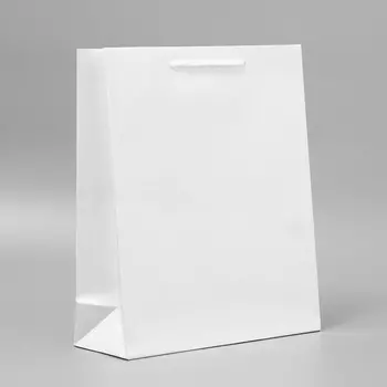 Пакет подарочный ламинированный, упаковка, White, M 24 х 29 х 9 см