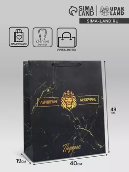 Пакет подарочный ламинированный вертикальный «Лучшему мужчине», XL 404919 см