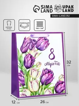 Пакет подарочный ламинированный вертикальный «Праздничный микс», M 26 32 12 см