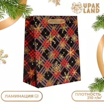 Пакет подарочный новогодний ламинированный «Звездочки»,182310 см
