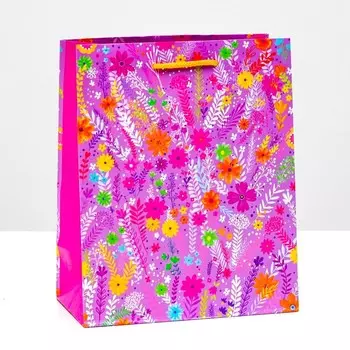 Пакет подарочный «Летние цветы», 18 х 22,3 х 10 см