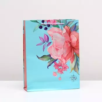 Пакет подарочный "Летние цветы" 33 х 42,5 х 10 см