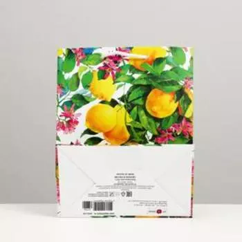 Пакет подарочный "Лимонный сад", 18 х 22,3 х 10 см