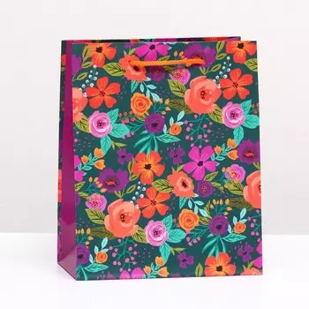 Пакет подарочный "Любимые цветы" 18 х 22,3 х 10 см
