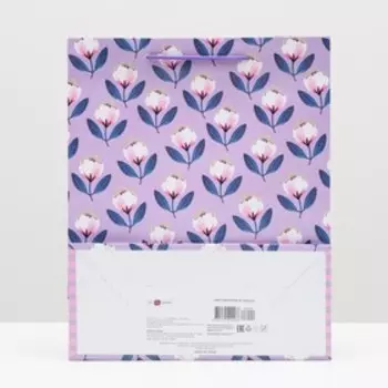 Пакет подарочный "Маки" 26 х 32 х 12 см