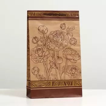 Пакет подарочный "Маки", крафт, 40.5 x 24.8 x 9 см