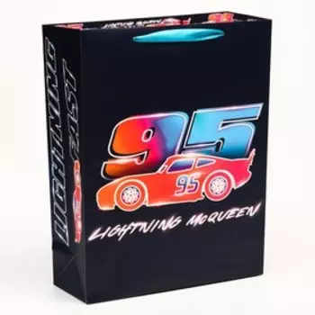 Пакет подарочный, 31х40х11.5 см, Тачки