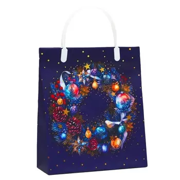 Пакет подарочный мягкий пластик «С новым годом» 140 мкм Сумка 2622.58.5 см