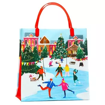 Пакет новогодний подарочный мягкий пластик «Венок» 140 мкм Сумка 2622.58.5 см