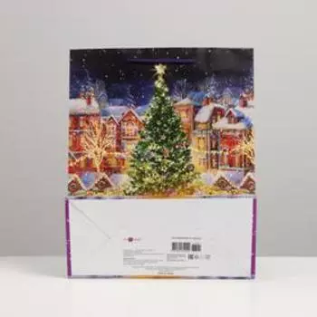 Пакет подарочный "Нарядная ёлка", 26 х 32 х 12 см