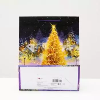 Пакет подарочный "Нарядная ёлка", 26 х 32 х 12 см