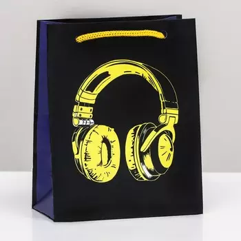 Пакет подарочный "Наушники" 11,5 х 14,5 х 6,5 см