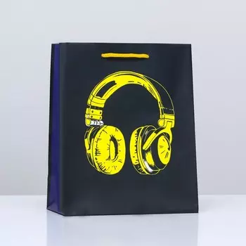 Пакет подарочный "Наушники", 18 х 22,3 х 10 см