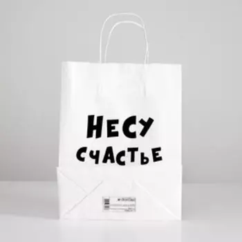 Пакет подарочный «Несу счастье », 241428 см