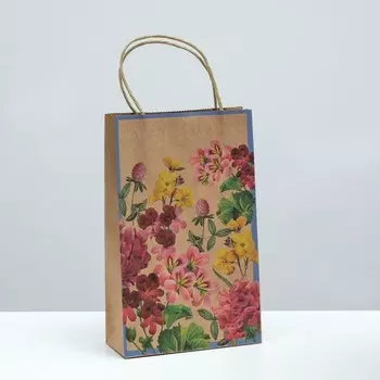 Пакет подарочный "Нежность полей", крафт, 26.5 x 16.5 x 7 см