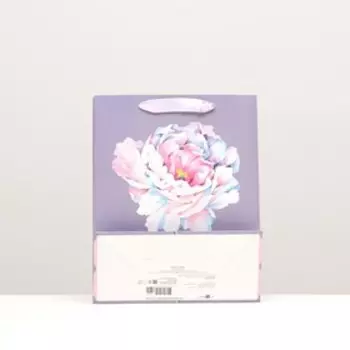 Пакет подарочный "Нежный пион!", 26 х 32 х 12 см