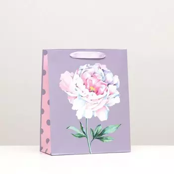 Пакет подарочный "Нежный пион!", 26 х 32 х 12 см
