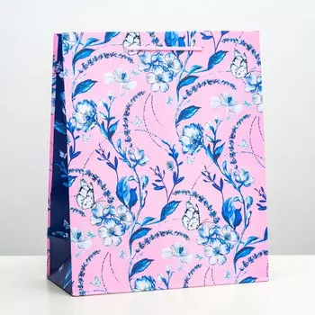 Пакет подарочный "Нежный узор", 26 х 32 х 12 см