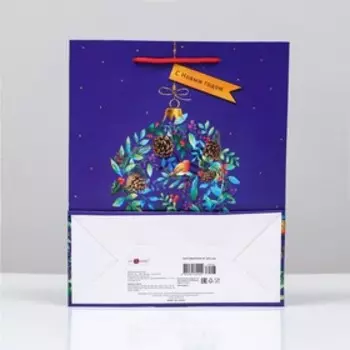 Пакет подарочный новогодний ламинированный «Новогодний венок», 263212 см