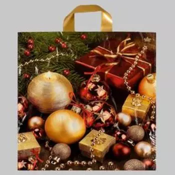 Пакет "Подарочный пакет", полиэтиленовый с петлевой ручкой, 42х38 см, 37 мкм