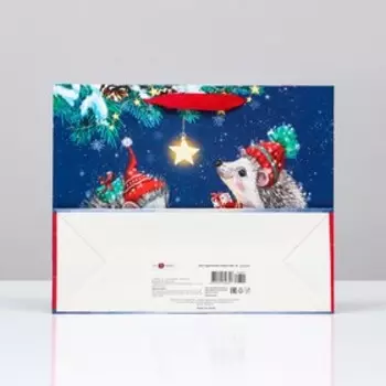 Пакет подарочный "Парочка ежей" , 32 х 26 х 12 см