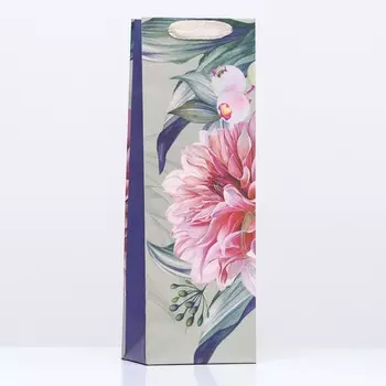 Пакет подарочный "Пионы навсегда!", 12 х 36 х 8,5 см