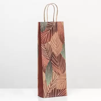 Пакет подарочный под бутылку «Листопад» 12 х 36 х 8,5 см
