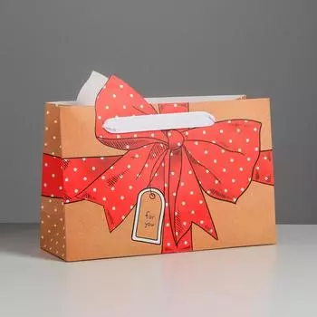 Пакет подарочный «Подарок», 30 × 23 × 10 см