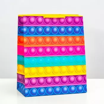 Пакет подарочный "Поп ит", 18 х 22,3 х 10 см