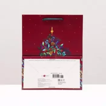 Пакет подарочный "Праздничный венок", 18 х 22,3 х 10 см